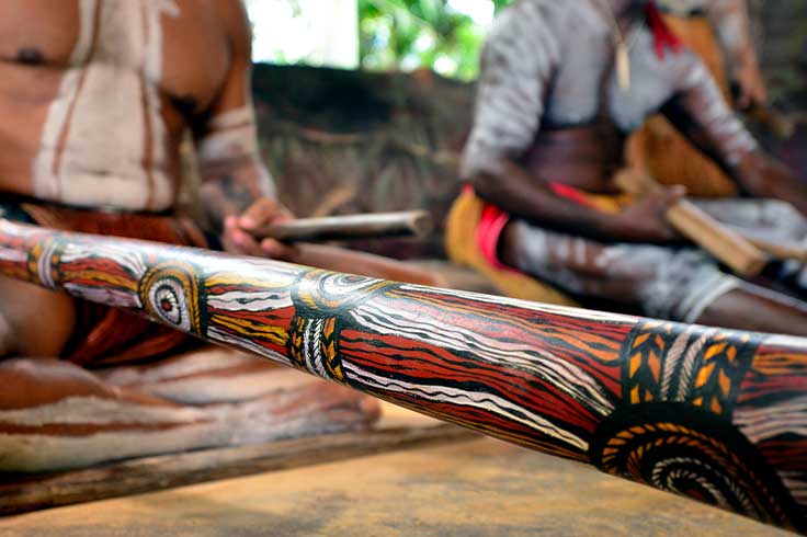 Close up image of didgeridoo artwork